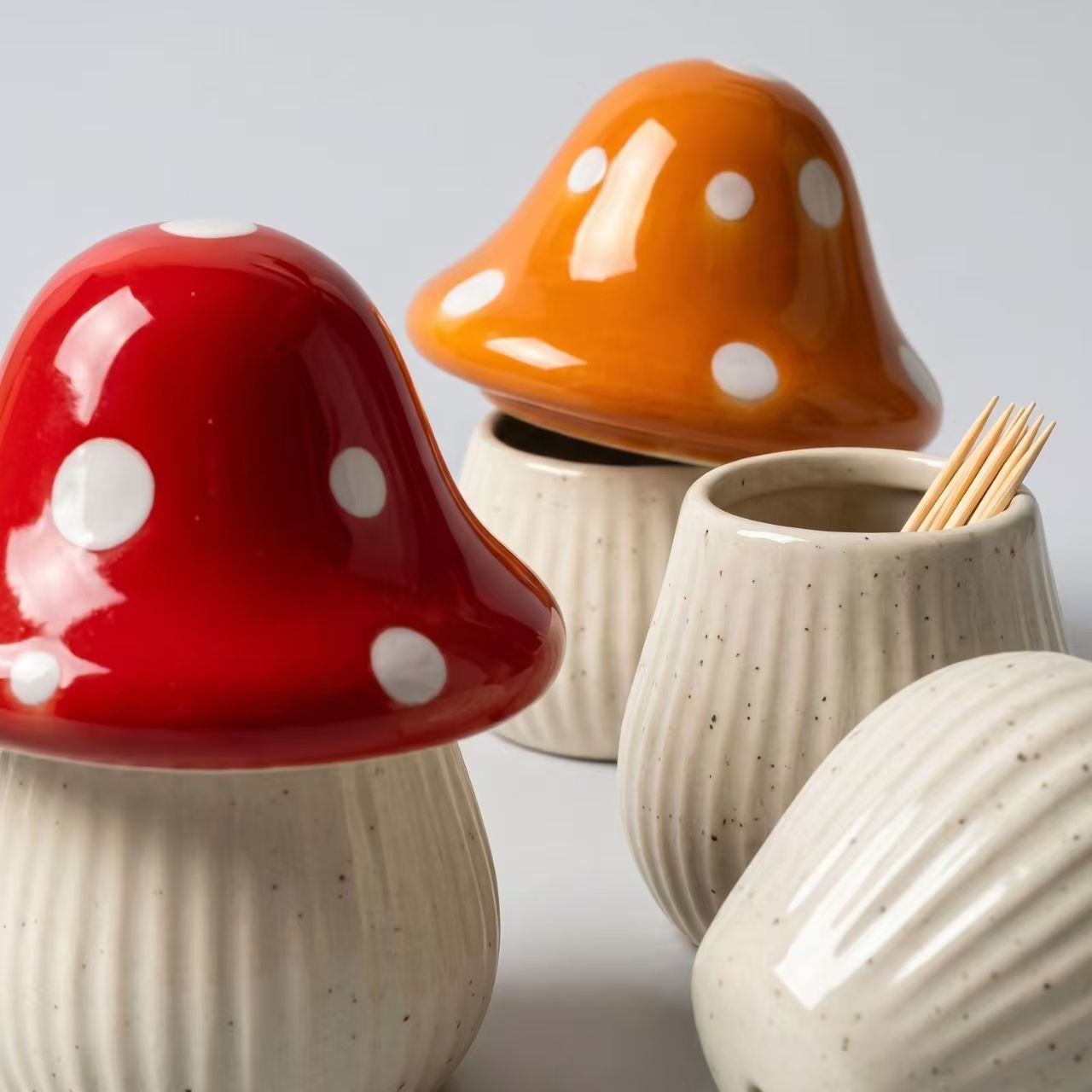 Cartoon Mushroom Ceramic Stora - огляд і ціна Kitchen Gadgets Organizer