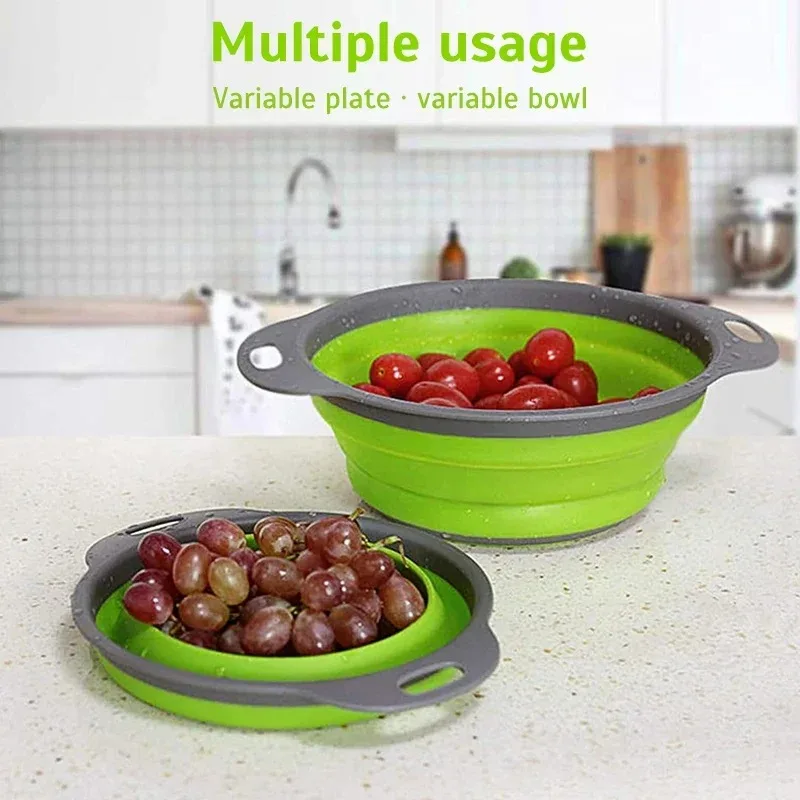1Pc Foldable Silicone Strainer - огляд і ціна Kitchen Gadgets Organizer